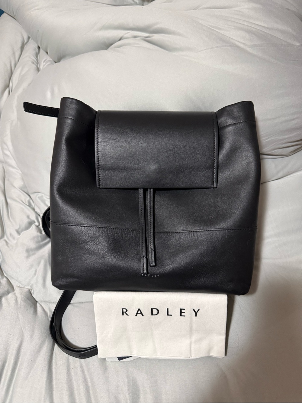 Radley Black Portobello Medium Tie Leather Backpack